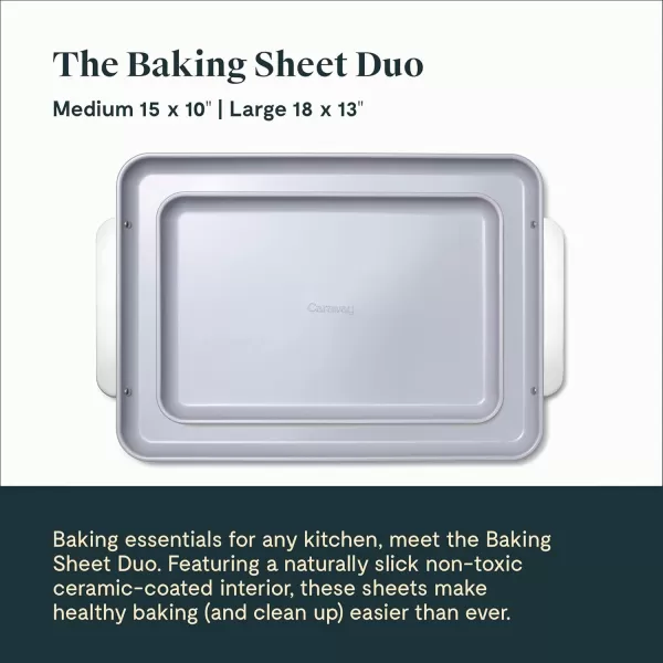 imageCaraway NonStick Ceramic Baking Sheet  Naturally Slick Ceramic Coating  NonToxic PTFE ampamp PFOA Free  Perfect for Baking Roasting and More  Medium 15quot x 10quot  CreamSlate