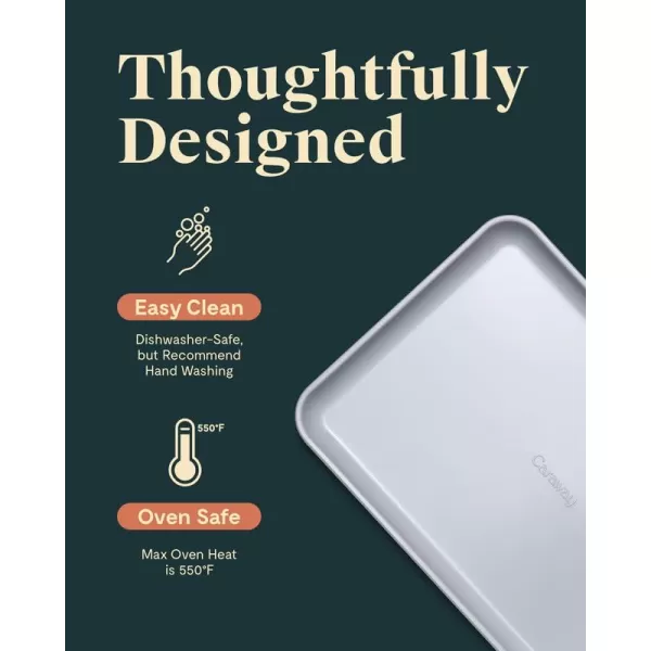 imageCaraway NonStick Ceramic Baking Sheet  Naturally Slick Ceramic Coating  NonToxic PTFE ampamp PFOA Free  Perfect for Baking Roasting and More  Medium 15quot x 10quot  CreamMarigold