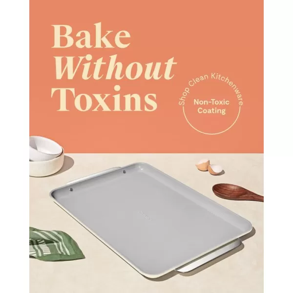 imageCaraway NonStick Ceramic Baking Sheet  Naturally Slick Ceramic Coating  NonToxic PTFE ampamp PFOA Free  Perfect for Baking Roasting and More  Medium 15quot x 10quot  CreamMarigold