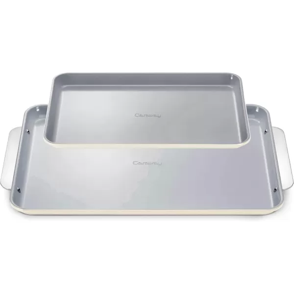 imageCaraway NonStick Ceramic Baking Sheet  Naturally Slick Ceramic Coating  NonToxic PTFE ampamp PFOA Free  Perfect for Baking Roasting and More  Medium 15quot x 10quot  CreamCream