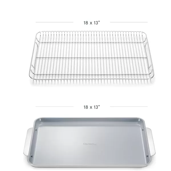 imageCaraway NonStick Ceramic Baking Sheet  Naturally Slick Ceramic Coating  NonToxic PTFE ampamp PFOA Free  Perfect for Baking Roasting and More  Medium 15quot x 10quot  CreamGray