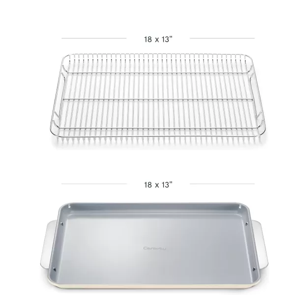 imageCaraway NonStick Ceramic Baking Sheet  Naturally Slick Ceramic Coating  NonToxic PTFE ampamp PFOA Free  Perfect for Baking Roasting and More  Medium 15quot x 10quot  CreamCream