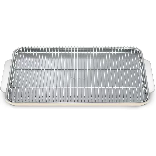 imageCaraway NonStick Ceramic Baking Sheet  Naturally Slick Ceramic Coating  NonToxic PTFE ampamp PFOA Free  Perfect for Baking Roasting and More  Medium 15quot x 10quot  CreamCream