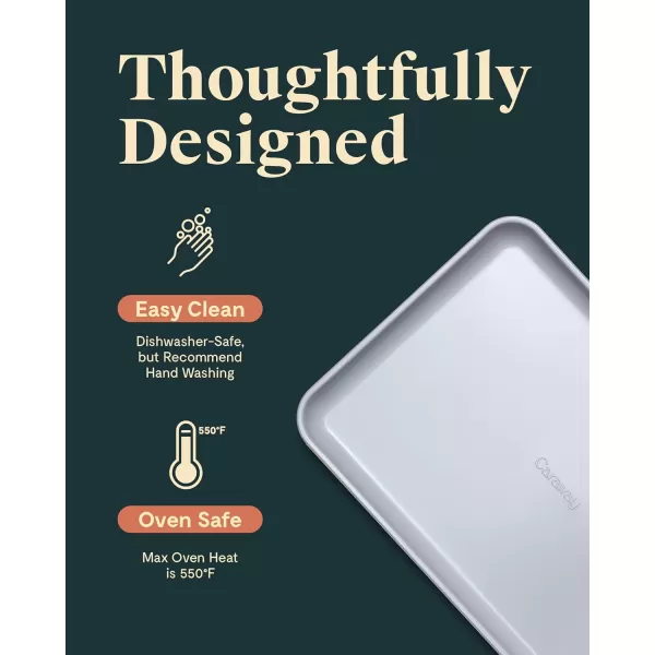 imageCaraway NonStick Ceramic Baking Sheet  Naturally Slick Ceramic Coating  NonToxic PTFE ampamp PFOA Free  Perfect for Baking Roasting and More  Medium 15quot x 10quot  CreamMarigold