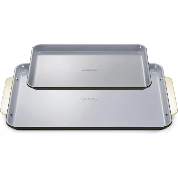 imageCaraway NonStick Ceramic Baking Sheet  Naturally Slick Ceramic Coating  NonToxic PTFE ampamp PFOA Free  Perfect for Baking Roasting and More  Medium 15quot x 10quot  CreamBlack