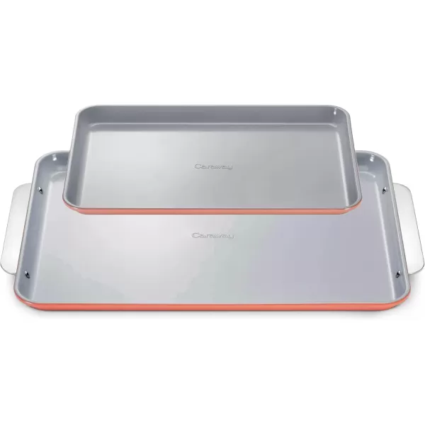 imageCaraway NonStick Ceramic Baking Sheet  Naturally Slick Ceramic Coating  NonToxic PTFE ampamp PFOA Free  Perfect for Baking Roasting and More  Medium 15quot x 10quot  CreamPerracotta