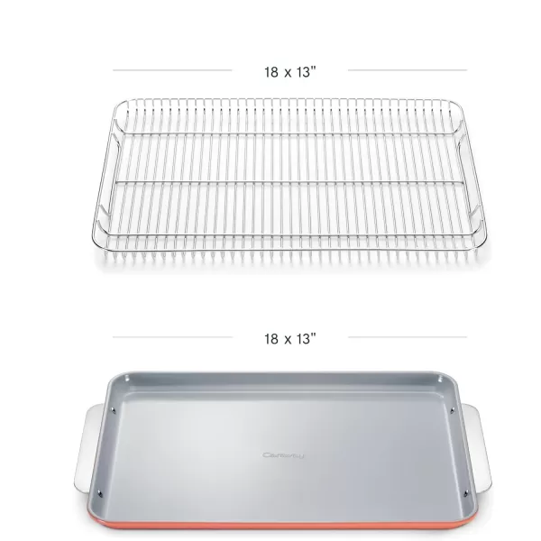 imageCaraway NonStick Ceramic Baking Sheet  Naturally Slick Ceramic Coating  NonToxic PTFE ampamp PFOA Free  Perfect for Baking Roasting and More  Medium 15quot x 10quot  CreamPerracotta