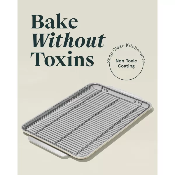 imageCaraway NonStick Ceramic Baking Sheet  Naturally Slick Ceramic Coating  NonToxic PTFE ampamp PFOA Free  Perfect for Baking Roasting and More  Medium 15quot x 10quot  CreamSage