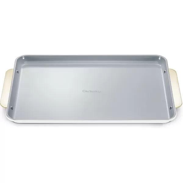 imageCaraway NonStick Ceramic Baking Sheet  Naturally Slick Ceramic Coating  NonToxic PTFE ampamp PFOA Free  Perfect for Baking Roasting and More  Medium 15quot x 10quot  CreamWhite