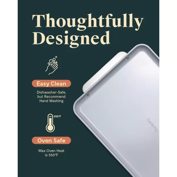imageCaraway NonStick Ceramic Baking Sheet  Naturally Slick Ceramic Coating  NonToxic PTFE ampamp PFOA Free  Perfect for Baking Roasting and More  Medium 15quot x 10quot  CreamMarigold