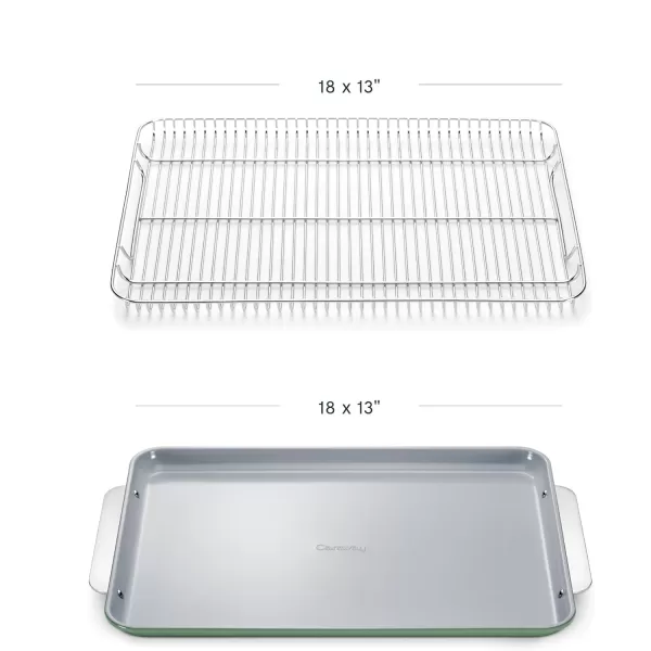 imageCaraway NonStick Ceramic Baking Sheet  Naturally Slick Ceramic Coating  NonToxic PTFE ampamp PFOA Free  Perfect for Baking Roasting and More  Medium 15quot x 10quot  CreamSage