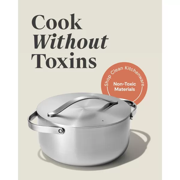 imageCaraway Stainless Steel Dutch Oven 45 Qt  5Ply Stainless Steel  Oven Safe ampamp Stovetop Agnostic  Non Toxic PTFE ampamp PFOA Free