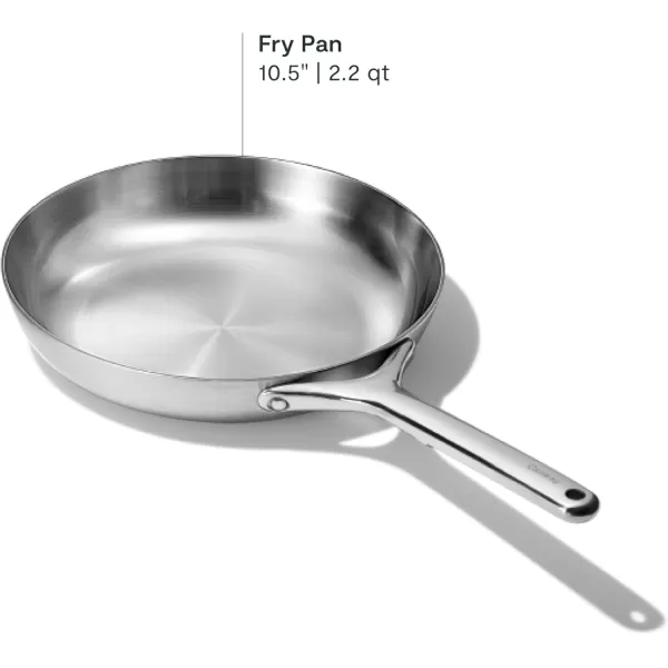 imageCaraway Stainless Steel Fry Pan 27 qt 105quot  5Ply Stainless Steel Pan  Oven Safe ampamp Stovetop Agnostic  Non Toxic PTFE ampamp PFOA Free105 IN