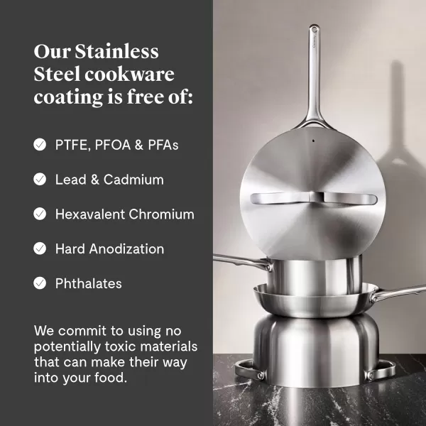 imageCaraway Stainless Steel Sauce Pan 175 Qt  5Ply Stainless Steel  Oven Safe ampamp Stovetop Agnostic  Non Toxic PTFE ampamp PFOA Free3 Qt