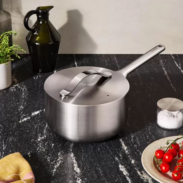 imageCaraway Stainless Steel Sauce Pan 175 Qt  5Ply Stainless Steel  Oven Safe ampamp Stovetop Agnostic  Non Toxic PTFE ampamp PFOA Free3 Qt