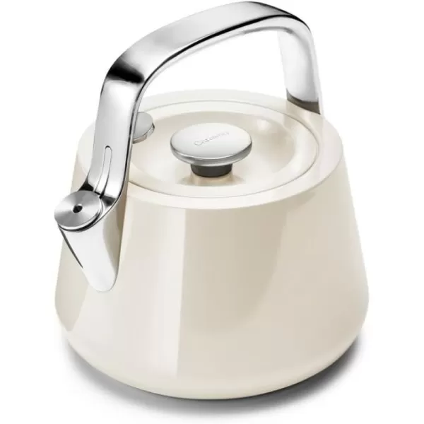 imageCaraway 2 Quart Whistling Tea Kettle  Durable Stainless Steel Tea Pot  Fast Boiling Stovetop Agnostic  NonToxic PTFE ampamp PFOA Free  Includes Pot Holder  NavyCream