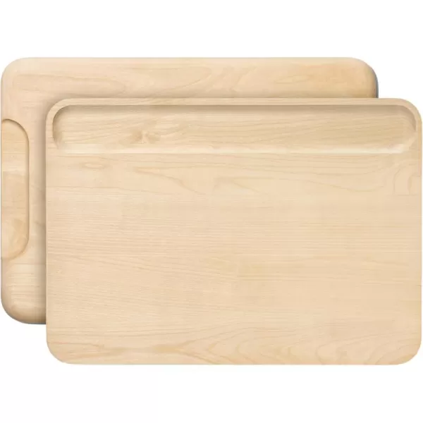 imageCaraway 4Piece Double Sided Wood Cutting Board Set  Made From FSCCertified Birch Wood  Mineral Oil ampamp Wax Finish  3 Sizes  Small Medium ampamp Large  Storage Organizers Included17L x 12W