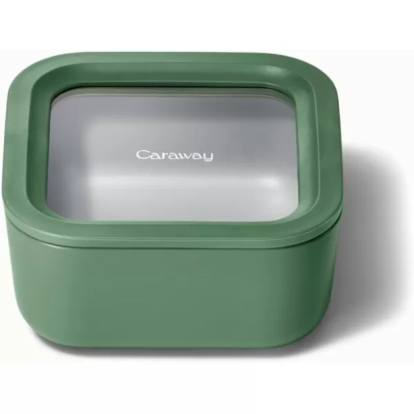 imageCaraway Glass Food Storage 10 Cup Glass Container  Ceramic Coated Food Container  Easy to Store Non Toxic Non Stick Lunch Box Container with Glass Lids Dishwasher Oven ampamp Microwave Safe  MistSage