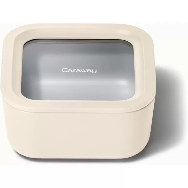 imageCaraway Glass Food Storage 10 Cup Glass Container  Ceramic Coated Food Container  Easy to Store Non Toxic Non Stick Lunch Box Container with Glass Lids Dishwasher Oven ampamp Microwave Safe  MistCream