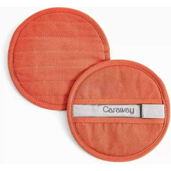 imageCaraway Linen Pot Holders  100 Organic Cotton Pot Holder  DoubleLayer Stain Resistant Stitching  Resists High Heat ampamp Low Cold Temperatures  Machine Washable  PerracottaPerracotta