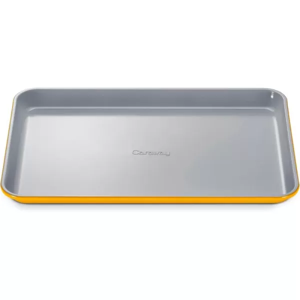 imageCaraway NonStick Ceramic Baking Sheet  Naturally Slick Ceramic Coating  NonToxic PTFE ampamp PFOA Free  Perfect for Baking Roasting and More  Medium 15quot x 10quot  CreamMarigold