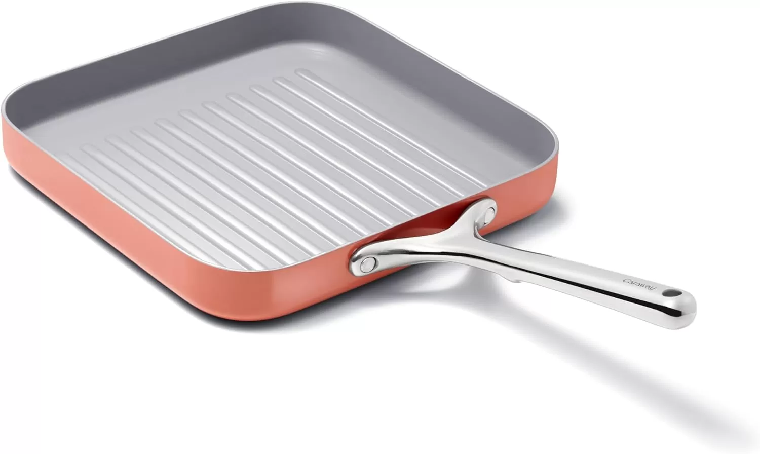 imageCaraway Square Grill Pan  11 Grill Pan  NonStick Ceramic Coated  Non Toxic PTFE ampamp PFOA Free  Oven Safe ampamp Compatible with All Stovetops  CreamPerracotta