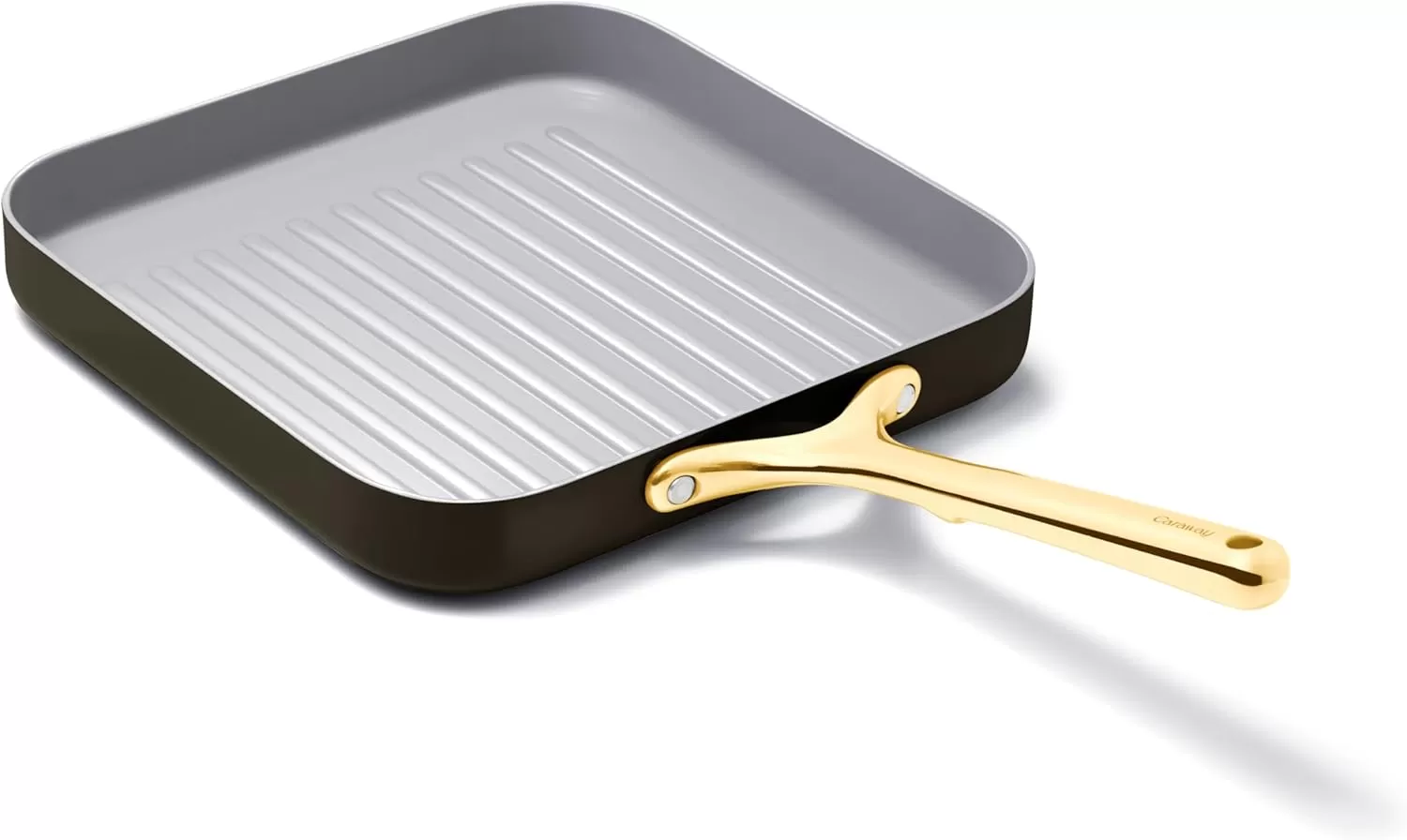imageCaraway Square Grill Pan  11 Grill Pan  NonStick Ceramic Coated  Non Toxic PTFE ampamp PFOA Free  Oven Safe ampamp Compatible with All Stovetops  CreamBlack