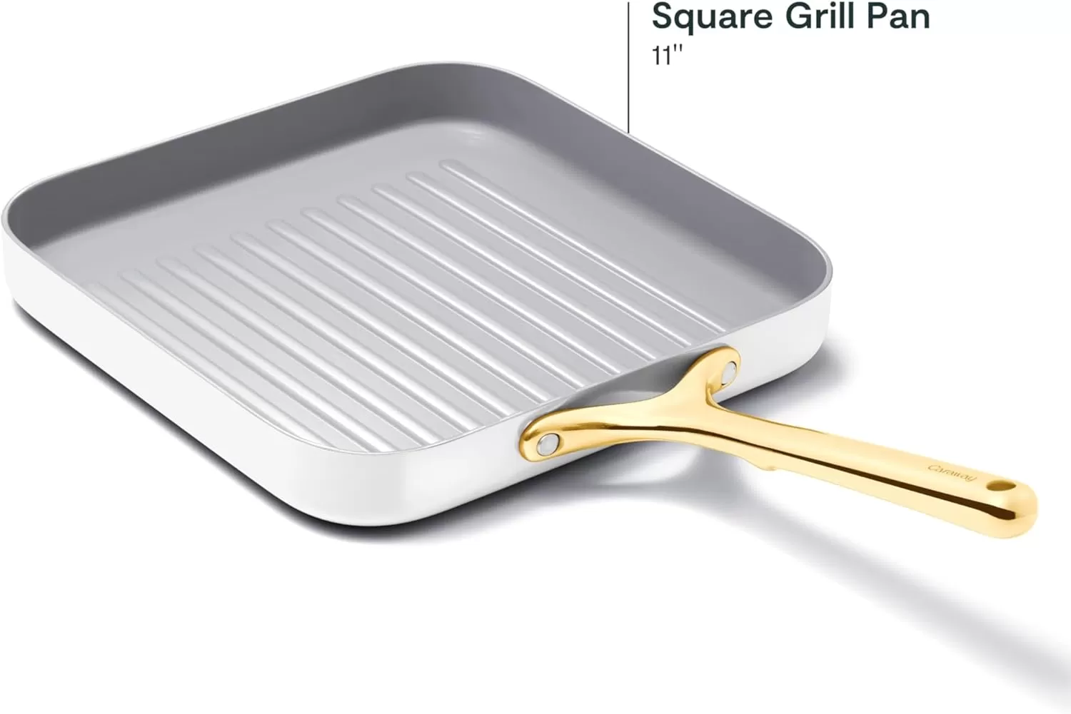 imageCaraway Square Grill Pan  11 Grill Pan  NonStick Ceramic Coated  Non Toxic PTFE ampamp PFOA Free  Oven Safe ampamp Compatible with All Stovetops  CreamWhite
