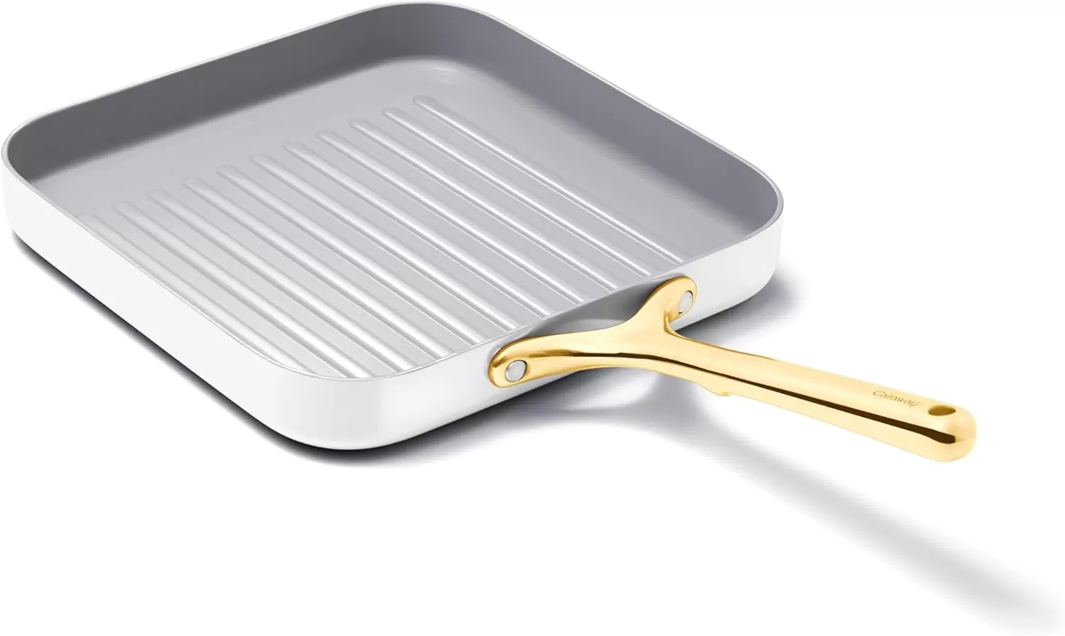 imageCaraway Square Grill Pan  11 Grill Pan  NonStick Ceramic Coated  Non Toxic PTFE ampamp PFOA Free  Oven Safe ampamp Compatible with All Stovetops  CreamWhite