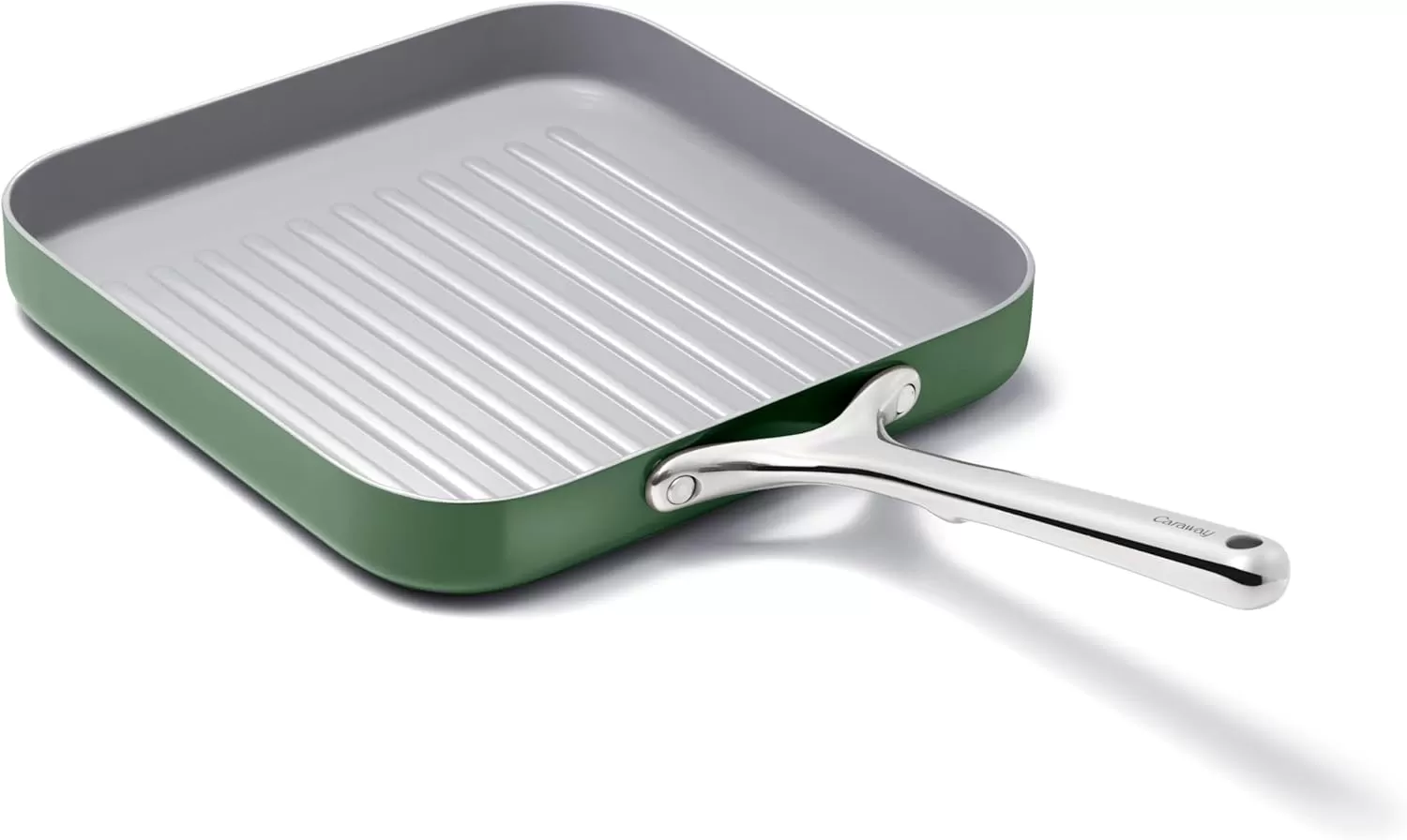 imageCaraway Square Grill Pan  11 Grill Pan  NonStick Ceramic Coated  Non Toxic PTFE ampamp PFOA Free  Oven Safe ampamp Compatible with All Stovetops  CreamSage