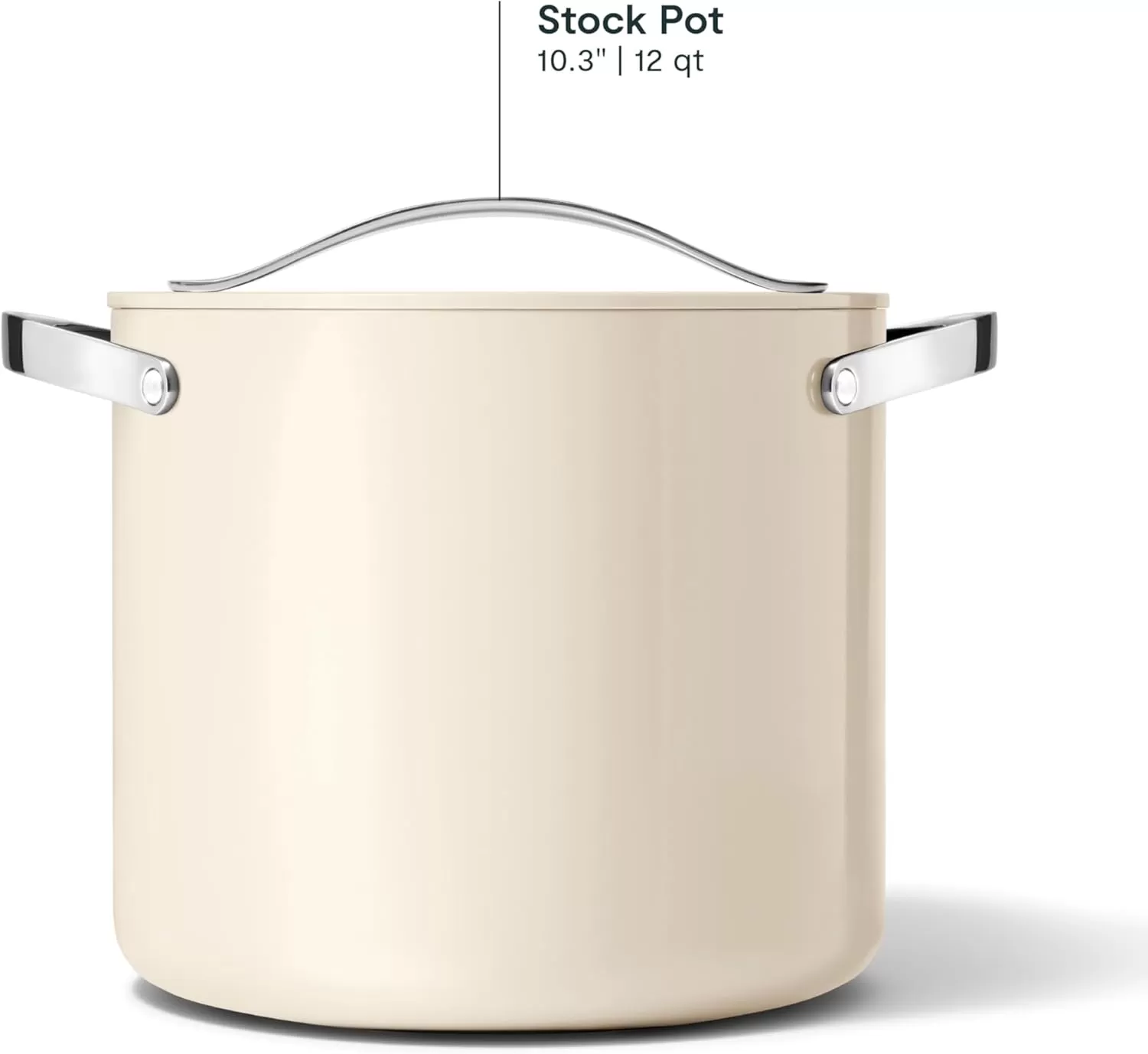 imageCaraway Stock Pot  12 Qt Ceramic Coated Pot With Lid  Fee From Forever Chemicals  Large Pot for Bigger Batches  NavyCream