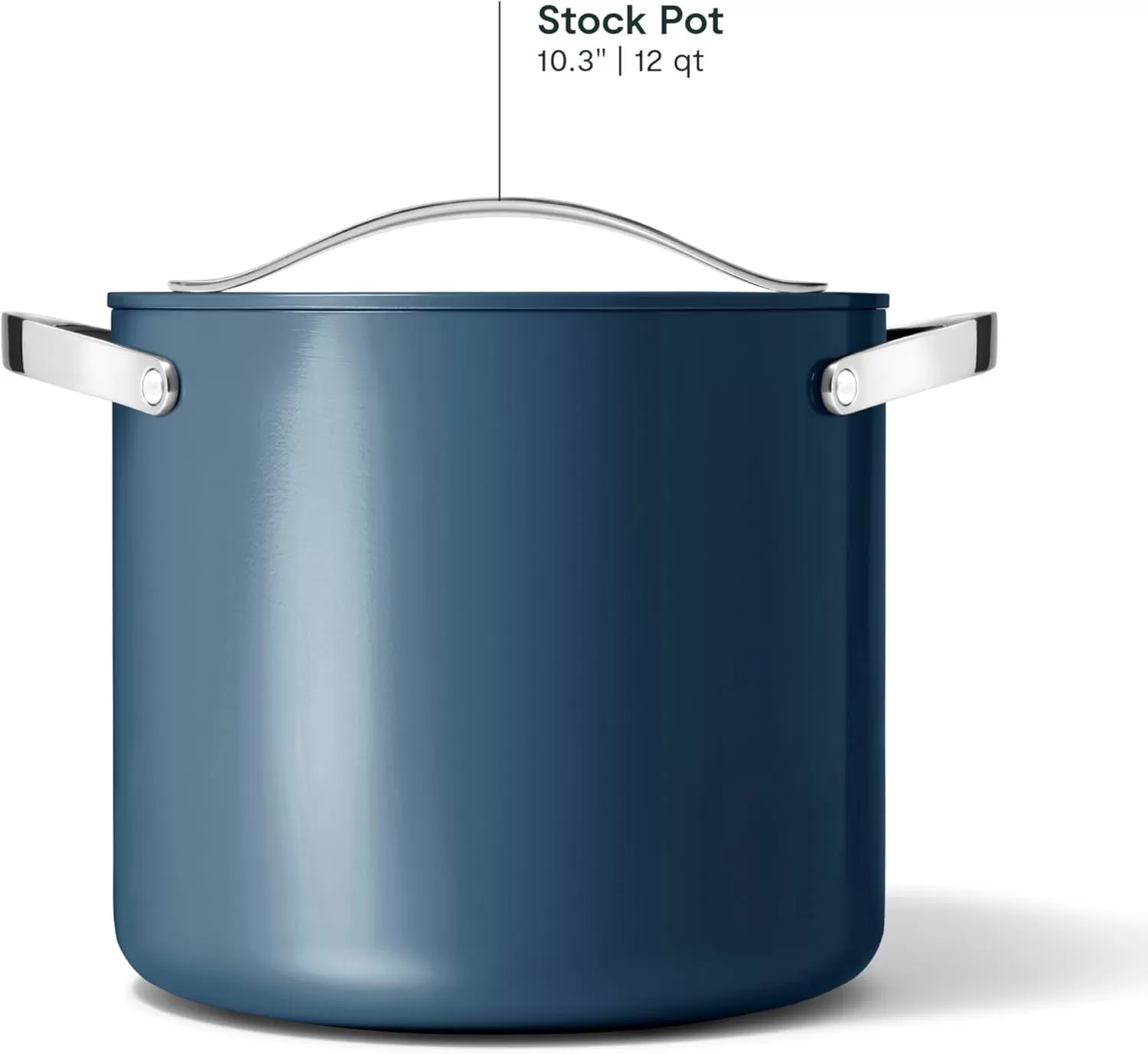 imageCaraway Stock Pot  12 Qt Ceramic Coated Pot With Lid  Fee From Forever Chemicals  Large Pot for Bigger Batches  NavyNavy