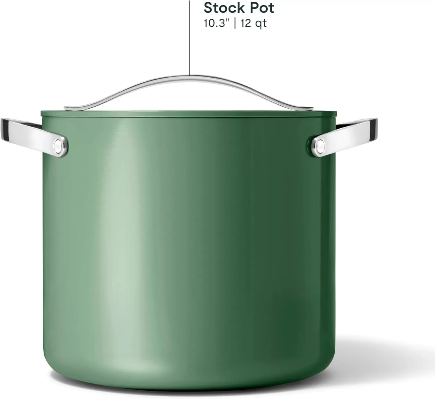 imageCaraway Stock Pot  12 Qt Ceramic Coated Pot With Lid  Fee From Forever Chemicals  Large Pot for Bigger Batches  NavySage