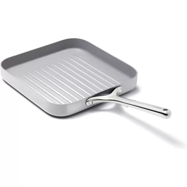 imageCaraway Square Grill Pan  11 Grill Pan  NonStick Ceramic Coated  Non Toxic PTFE ampamp PFOA Free  Oven Safe ampamp Compatible with All Stovetops  CreamGray