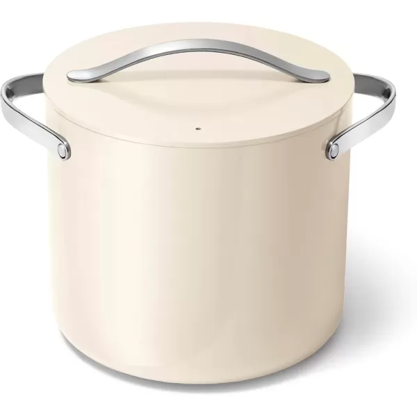 imageCaraway Stock Pot  12 Qt Ceramic Coated Pot With Lid  Fee From Forever Chemicals  Large Pot for Bigger Batches  NavyCream