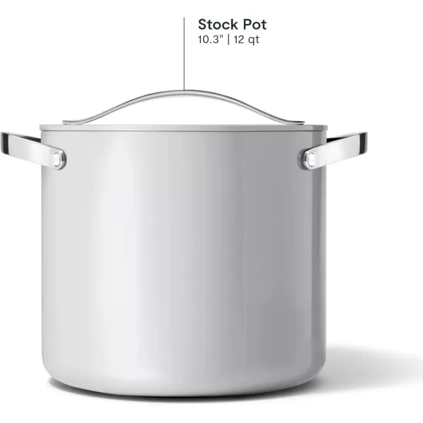 imageCaraway Stock Pot  12 Qt Ceramic Coated Pot With Lid  Fee From Forever Chemicals  Large Pot for Bigger Batches  NavyGray