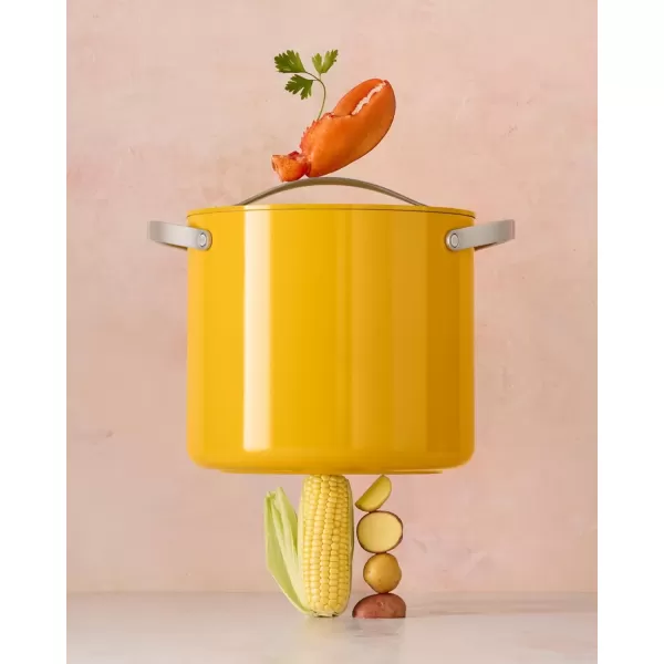 imageCaraway Stock Pot  12 Qt Ceramic Coated Pot With Lid  Fee From Forever Chemicals  Large Pot for Bigger Batches  NavyGray