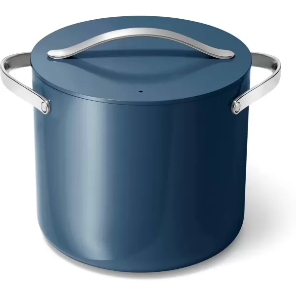 imageCaraway Stock Pot  12 Qt Ceramic Coated Pot With Lid  Fee From Forever Chemicals  Large Pot for Bigger Batches  NavyNavy