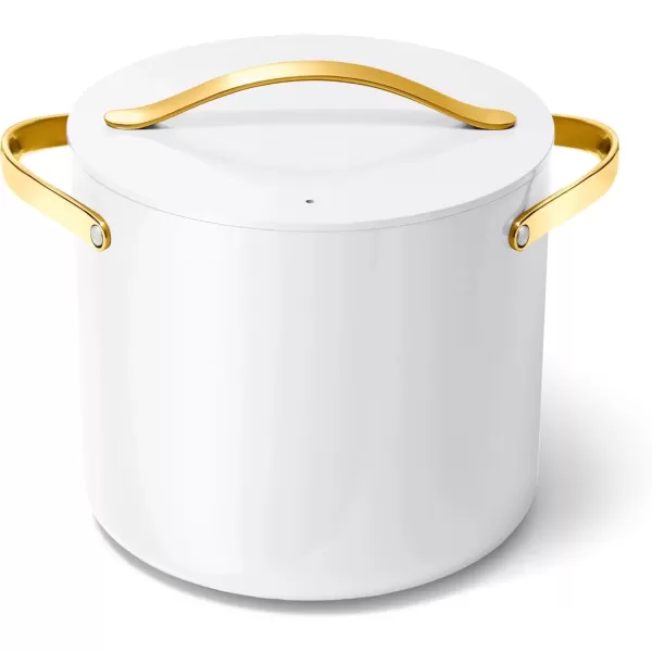 imageCaraway Stock Pot  12 Qt Ceramic Coated Pot With Lid  Fee From Forever Chemicals  Large Pot for Bigger Batches  NavyWhite