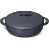 imageCaraway Enameled Cast Iron Braiser  35 qt Braiser Pan  3 Layer Enamel Coating  No Seasoning Required  Compatible With All Stovetops  Oven Safe  Free From Forever Chemicals  RustMidnight Blue