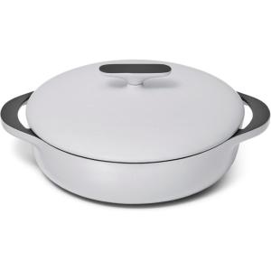 imageCaraway Enameled Cast Iron Braiser  35 qt Braiser Pan  3 Layer Enamel Coating  No Seasoning Required  Compatible With All Stovetops  Oven Safe  Free From Forever Chemicals  RustGray