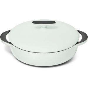 imageCaraway Enameled Cast Iron Braiser  35 qt Braiser Pan  3 Layer Enamel Coating  No Seasoning Required  Compatible With All Stovetops  Oven Safe  Free From Forever Chemicals  RustLight Mist