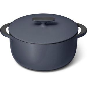 imageCaraway Enameled Dutch Oven  65 qt Cast Iron Dutch Oven With Lid  3 Layer Enamel Coating  No Seasoning Required  Compatible With All Stovetops  Oven Safe  No Forever Chemicals  RustMidnight Blue