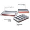 imageCaraway Nonstick Ceramic Bakeware Set 11 Pieces  Baking Sheets Assorted Baking Pans Cooling Rack ampamp Storage  Aluminized Steel Body  Non Toxic PTFE ampamp PFOA Free  SlatePerracotta