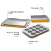 imageCaraway Nonstick Ceramic Bakeware Set 11 Pieces  Baking Sheets Assorted Baking Pans Cooling Rack ampamp Storage  Aluminized Steel Body  Non Toxic PTFE ampamp PFOA Free  SlateMarigold