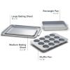 imageCaraway Nonstick Ceramic Bakeware Set 11 Pieces  Baking Sheets Assorted Baking Pans Cooling Rack ampamp Storage  Aluminized Steel Body  Non Toxic PTFE ampamp PFOA Free  SlateGray