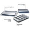 imageCaraway Nonstick Ceramic Bakeware Set 11 Pieces  Baking Sheets Assorted Baking Pans Cooling Rack ampamp Storage  Aluminized Steel Body  Non Toxic PTFE ampamp PFOA Free  SlateNavy