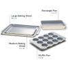 imageCaraway Nonstick Ceramic Bakeware Set 11 Pieces  Baking Sheets Assorted Baking Pans Cooling Rack ampamp Storage  Aluminized Steel Body  Non Toxic PTFE ampamp PFOA Free  SlateCream