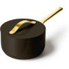 imageCaraway Nonstick Ceramic Sauce Pan with Lid 175 qt  Non Toxic PTFE ampamp PFOA Free  Oven Safe ampamp Compatible with All Stovetops Gas Electric ampamp Induction  CreamBlack