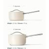 imageCaraway Nonstick Ceramic Sauce Pan with Lid 175 qt  Non Toxic PTFE ampamp PFOA Free  Oven Safe ampamp Compatible with All Stovetops Gas Electric ampamp Induction  CreamCream